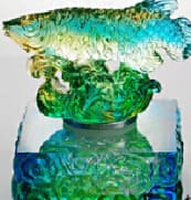 Feng Shui Golden Fish Art Glass Crafts